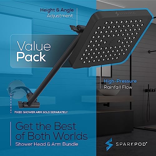 6" Square Rain Shower Head with 16" Shower Arm