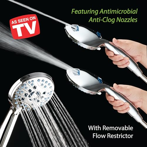 AquaCare 8 mode High Pressure Handheld Shower Head with 2