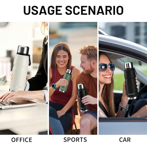 27oz Stainless Steel Insulated Water Bottle Travel Coffee Cup with Lid Leak Proof Metal Water Bottle for Hot and Cold Drink Water Flask