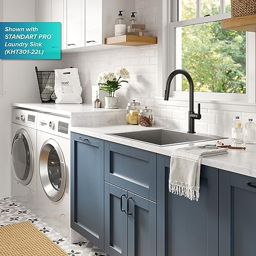 Matte Black Single Handle Pull Down Kitchen Faucet KPF