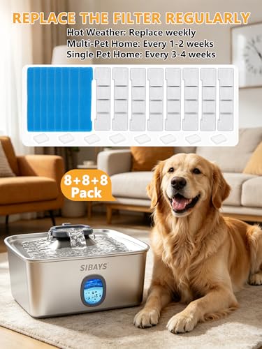 Dog Water Fountain Filter Replacement (24 Count)