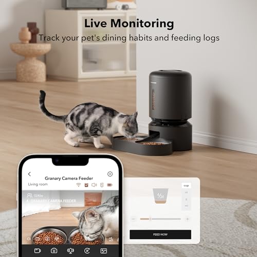 Automatic Cat Feeder with Camera for Two Cats