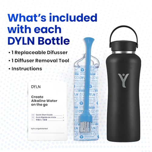 DYLN Hydrogen Water Bottle 40 oz Pearl Stainless Steel Alkaline Water
