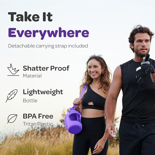 Motivational Water Bottle with Time Marker and Straw Lid 78 oz