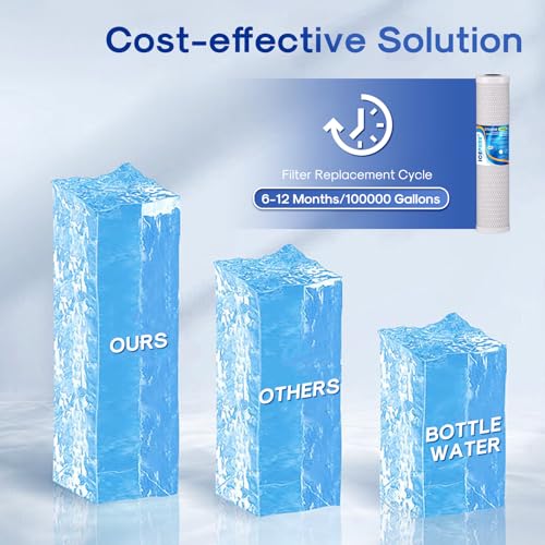 1 Micron 20" x 4.5" Whole House CTO Coconut Shell Activated Carbon Water Filter Cartridge Replacement for FC25B (2 Count)