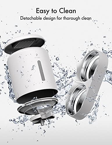 Automatic Cat Food Dispenser for 2 Pets 5L Auto Dog Feeder Dry Food Dispenser with Splitter & 2 Stainless Bowls