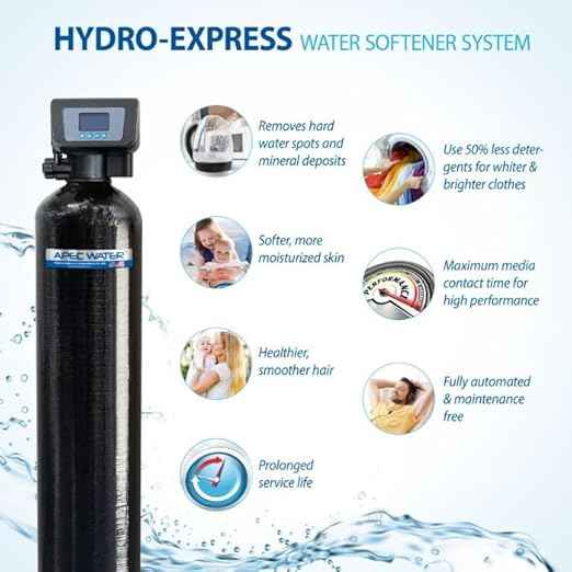 APEC WATER WH-SOFTENER-45-FG Reverse Osmosis System + Water Softener Savings Bundle | Top Tier Alkaline Mineral RO System | Spa Quality Water Softener 45K Grains, Digital Control Valve, 4-6 Bathrooms