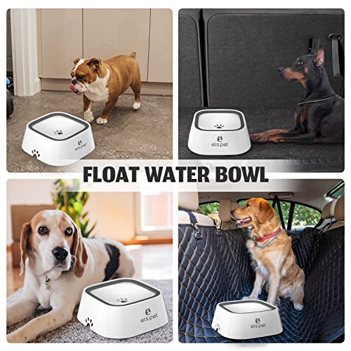 White 35oz 1L No Spill Dog Cat Bowl Anti Slip Travel Dispenser