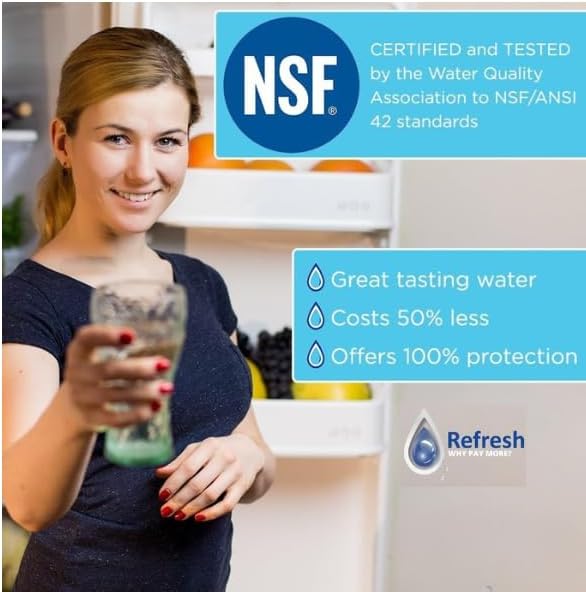 Refresh R-9010 Refrigerator Water Filter, Compatible with Kenmore 46-9010, 469010, 9010, 46-9085, AquacrestAQF-4396508, Aquafresh WF285 and IcePure RFC05000A