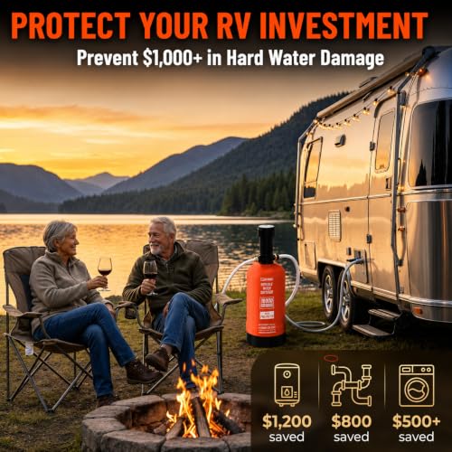 RV Water Softener Portable with Integrated 2 Stage Water Filter System
