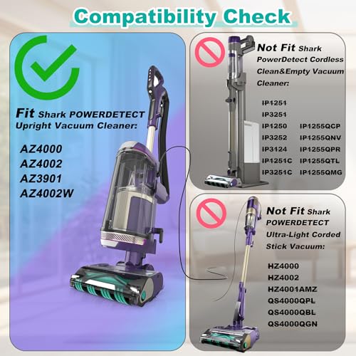 AZ4000 AZ4002 AZ3901 Soft Brush Roller Replacement Parts Compatible with Shark POWERDETECT Upright Vacuum Cleaner (3 Count)