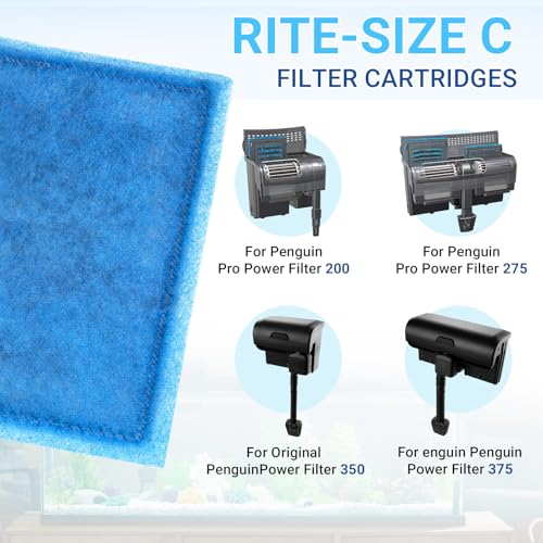 16 Pcs Rite Size C Filter Cartridges for Marineland Penguin 200 275 350 375 (16 Count)