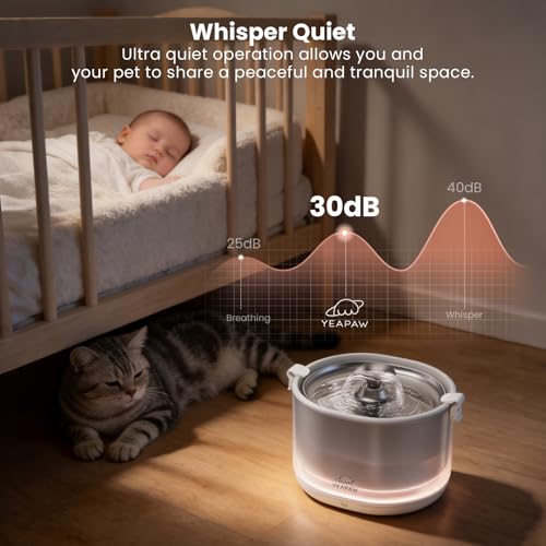 Cat Water Fountain Pumpless Stainless Steel Buckets & Bowl Wireless Pet Water Fountain 2.5L Water Fountains for Cats Indoor Dispenser Easy to Clean BPA
