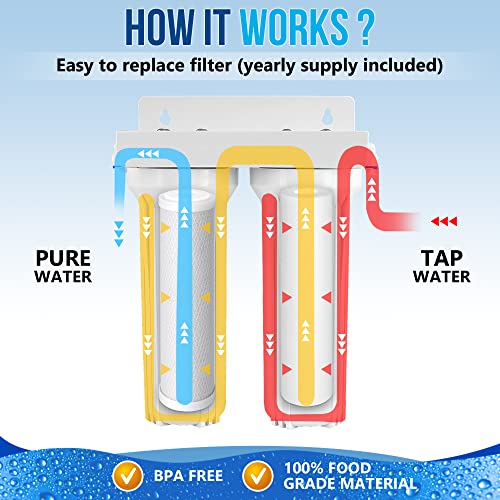 2 Stage Under Sink Drinking Water Filtration System Lead
