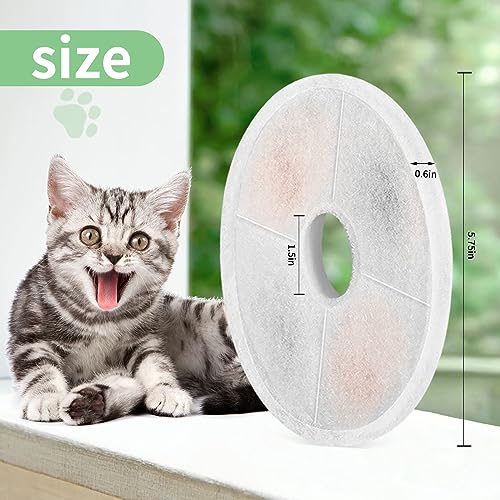16 Pack Cat Water Fountain Replacement Filters Fit for 3L Flower Water Dispenser Automatic Pet Dog Cat Fountain Filter (16 Count)