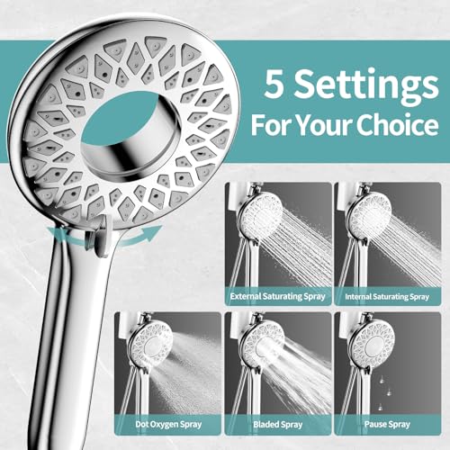 Magnetic Shower Head with Filters for Hard Water