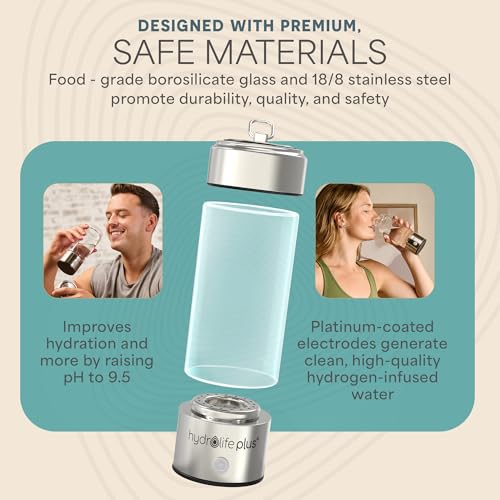 HydroLife Hydrogen Water Generator Portable Bottle with SPE