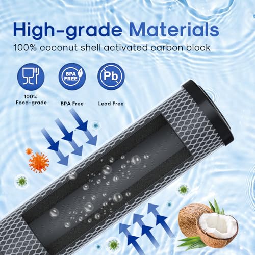 1 Micron 2.5" x 10" CTO Carbon Whole House Water Filter 3 Pack (3 Count)