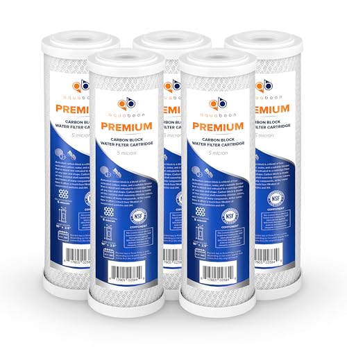 Premium 5 Micron Carbon Block Water Filter 10" x 2.5" (5 Count)