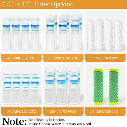10 Inch Whole House Clear Filter Housing (3 Count)