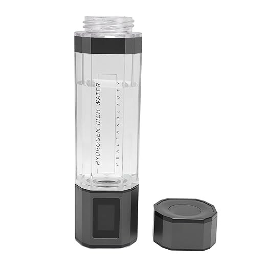 New Hydrogen Water Bottle, 300ml PCTG Type C 5V Hydrogen Rich Water Generator Cup for Home Office Outdoor Sports (Gun Color)