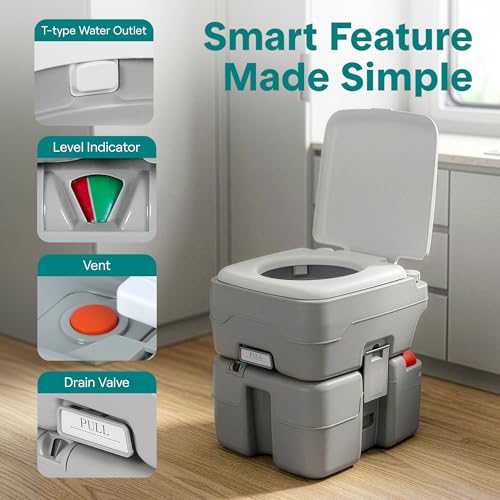 5.2 Gal Portable Camping Toilet For Adults