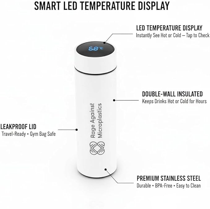 500ml Smart Water Bottle – BPA-Free, Reusable Thermo Bottle with LED Temperature Display – Leakproof, Eco-Friendly, Plastic-Free