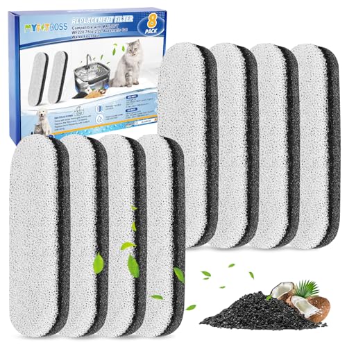 8pc Cat Water Fountain Filter Compatible with MAILOFY WF220 Model (8 Count)