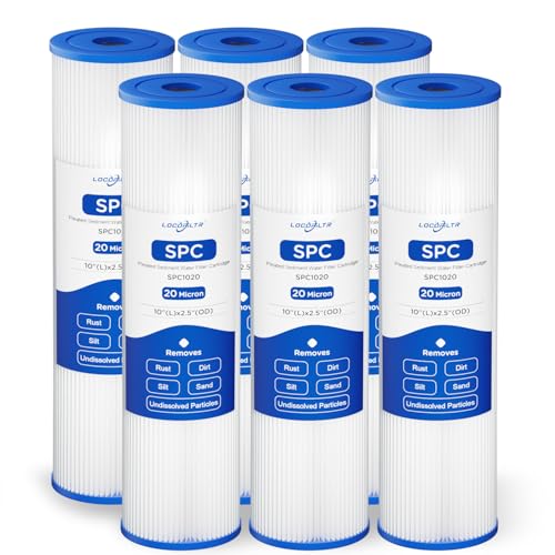 20 Micron 10" x 2.5" Pleated Sediment Well Water Filter Cartridge (6 Count)