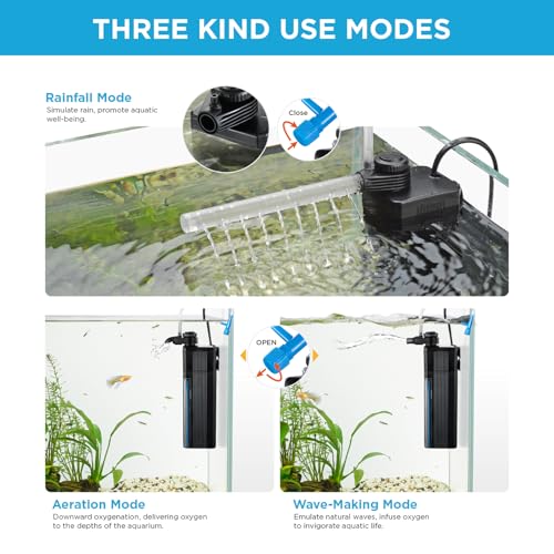 Submersible Internal Aquarium Fish Tank Filter 10~20 Gallon Tank