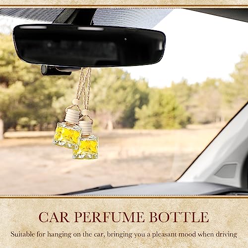 50 Pcs Hanging Car Air Freshener Car Diffuser Bottles Empty Glass Perfume Bottle Freshener Diffuser Bottle Pendant for Essential Oil Fragrance Aromatherapy Ornament (50 Count)