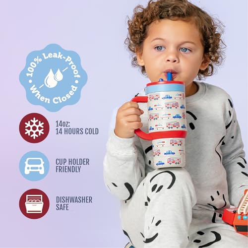 Oasis 14oz Insulated Stainless Steel Kids Tumbler with Straw