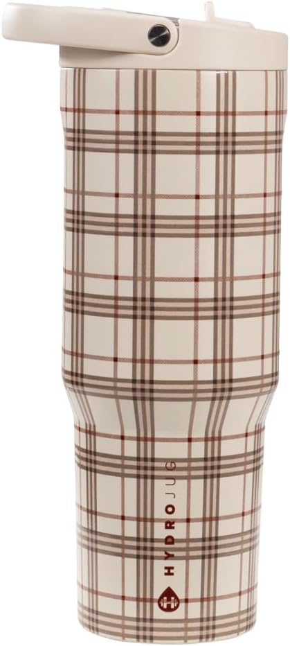 HydroJug Sport - Stainless Steel Tumbler with Straw, Vacuum Insulated, 32oz Leakproof Water Bottle, Ergonomic Design, Reusable, Dishwasher Safe, Rubber Base, Durable for Gym or Outdoors, Blair