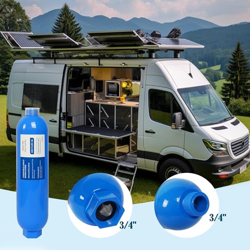 2 Pack RV Inline Water Filter with 2 Flexible Hose Protector (2 Count)