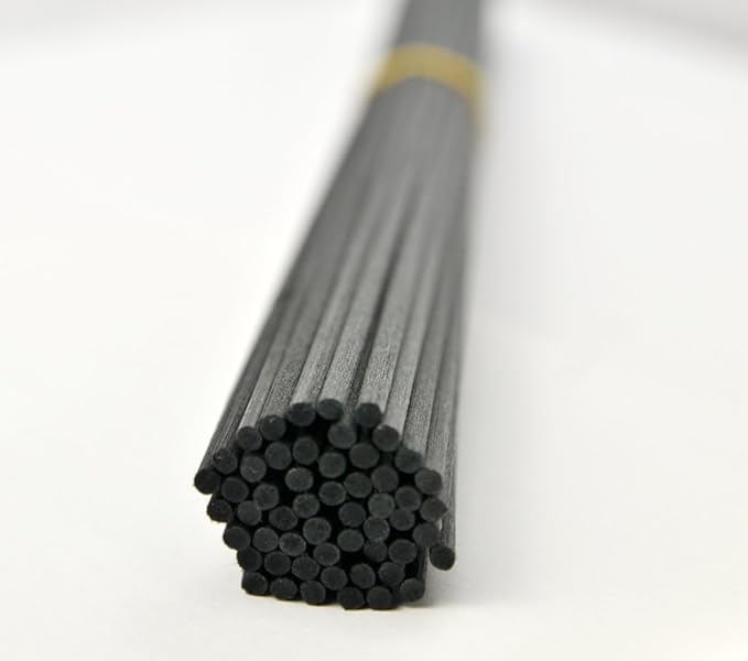50 Pieces Fiber Reed Diffuser Replacement Refill Sticks for Aroma Fragrance (Black, 10" x3mm) - AquaVibe
