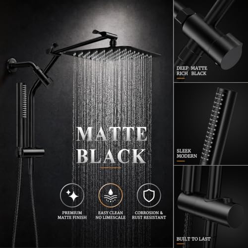 All Metal 10" Luxurious Rain Shower Head with Handheld Spray