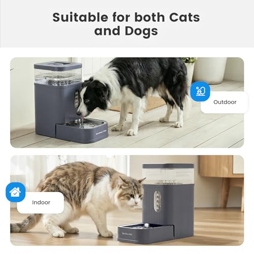 2.2 Gallon Automatic Dog Water Bowl Dispenser 8.5L Gravity Water Feeder with Stainless Steel Bowl & Maifan Stone Filter