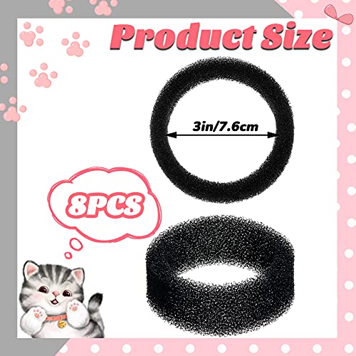 8 Pieces Cat Pet Water Fountain Filters Replacement Round Filter Foam for Pet Cat Drink Water Sponge Filter Replacement for 2. 5 L