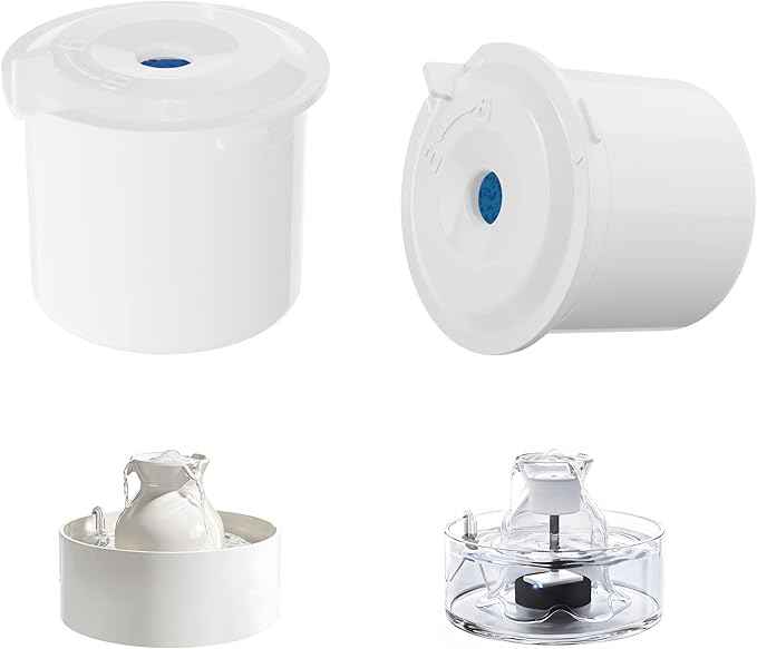 Accessories Set (Replacement Filter & Water Pump Sponge) for Pet Water Fountain- 6 pcs Packed Filters and 3 pcs Packed Sponges, Fits PETIMI Glass & Ceramic Pet Fountain Series