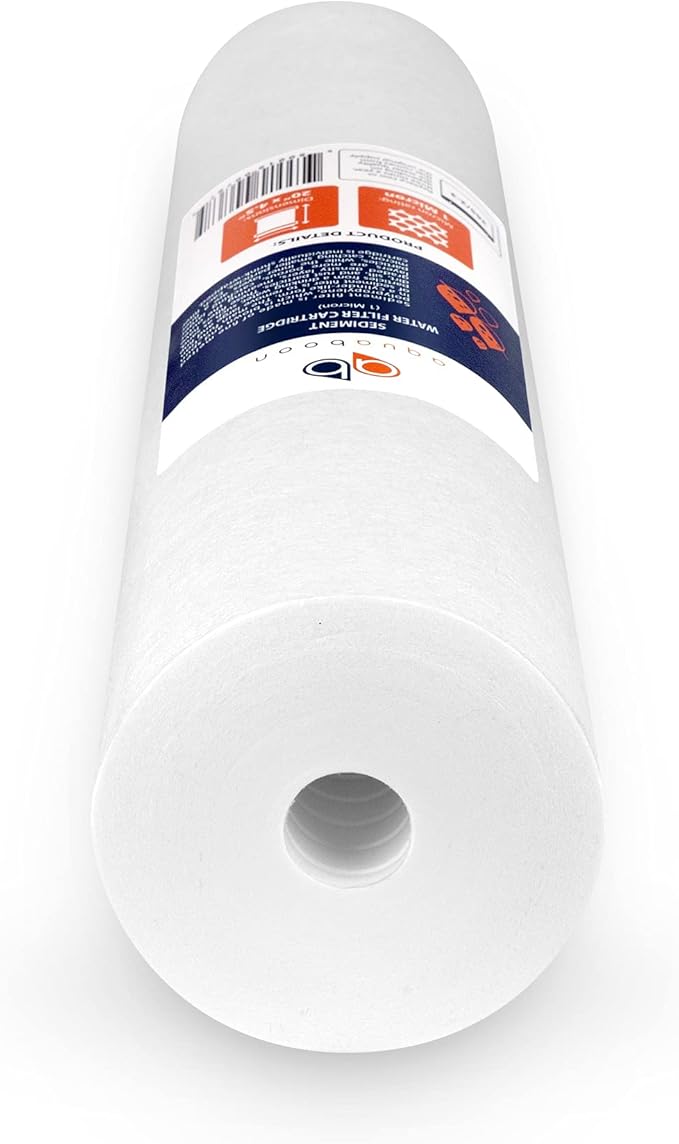Aquaboon 1 Micron 20" Sediment Water Filter Replacement Cartridge | Whole House Sediment Filtration | Compatible with AP810-2, SDC-45-2005, FPMB5-20, P5-20, FP25B, 155358-43, 6 Pack