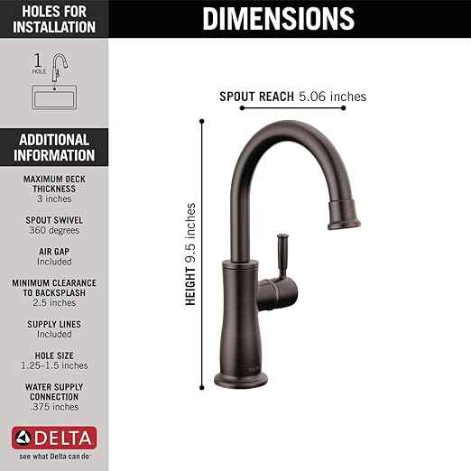 Delta Faucet Clarifi Under Sink Reverse Osmosis Water Filter System with Oil Rubbed Bronze Traditional Beverage Dispenser Faucet