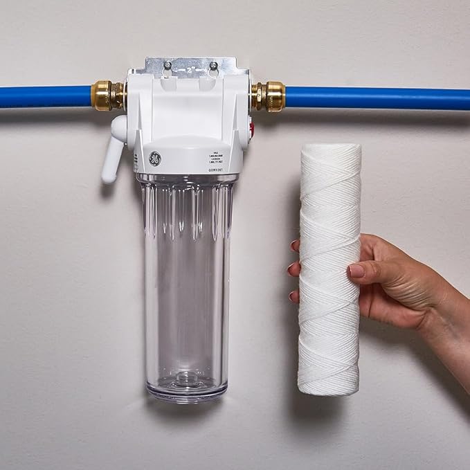 GE FXWSC Whole House Water Filter, Replacement for Water Filtration System, NSF Certified: Reduces Sediment, Rust & Other Impurities, Replace Every 3 Months for Best Results, (Pack of 12)