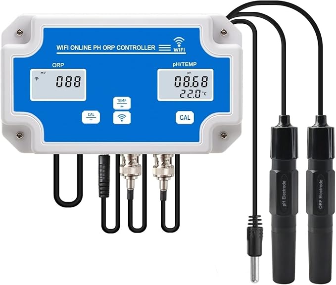 Digital Tester PH Meter Smart WiFi Online PH ORP Temp Aquarium Water Quality Tester Monitor Controller for Swimming Pool Spa Soilless Cultivation