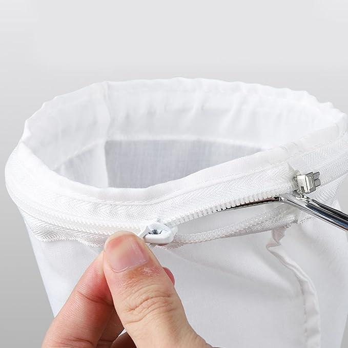 Reusable Coffee Tea Filter Cloth Fine Mesh Cotton Fabric Zipper Closure Tea Filter Sock for Milk Tea Lovers