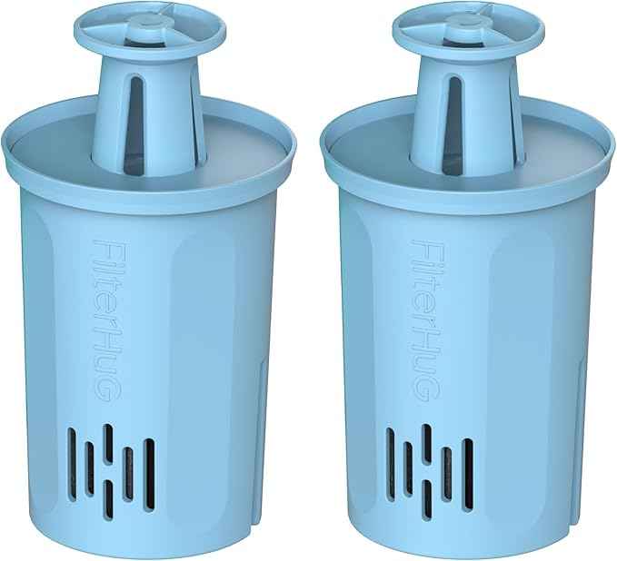 2PACK Premium Water Filter, Compatible with Brita® Water Pitchers and Dispensers, BPA-Free,Reduce 99% of Chlorine, Each Lasts 6 Months, by FILTERHUG®