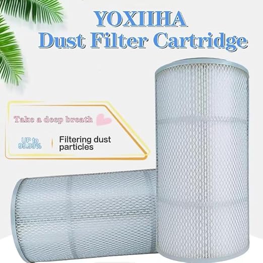 Dust Collector Filter Cartridge with Outer Mesh - OD: 12.6'' H: 23.62'' (320 * 600mm) for Powder Dust Collector Sand Blast Coating Shot Blasting Machine Filter Element