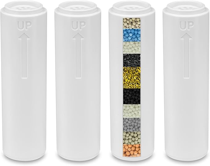 4 packs—Citivisovd shower filter cartridge compatible with INAVAMZ filter handheld shower head can reduce chlorine and fluoride