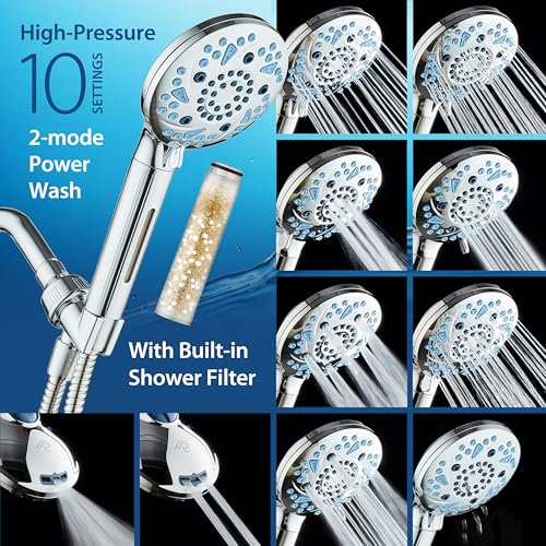 High Pressure 10 Spray Mode Filtered Showerhead