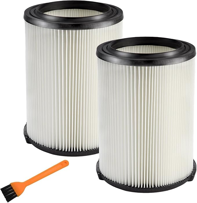 VF4000 Replacement Filter for 72947 Wet Dry Vac 5 to 20-Gallon 6-9 Gal Husky Craftsman 17816 Vacuum Compatible WD5500 WD0671 RV2400A RV2600B Washable & Reusable Replace VF4000 Filter (2 Pcs) - AquaVibe