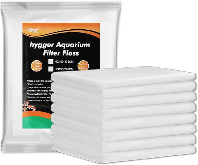 hygger 3/4'' Thick Aquarium Filter Floss 12